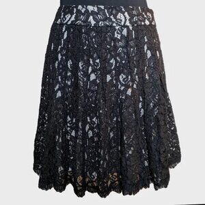 Diane von Furstenberg black lace skirt